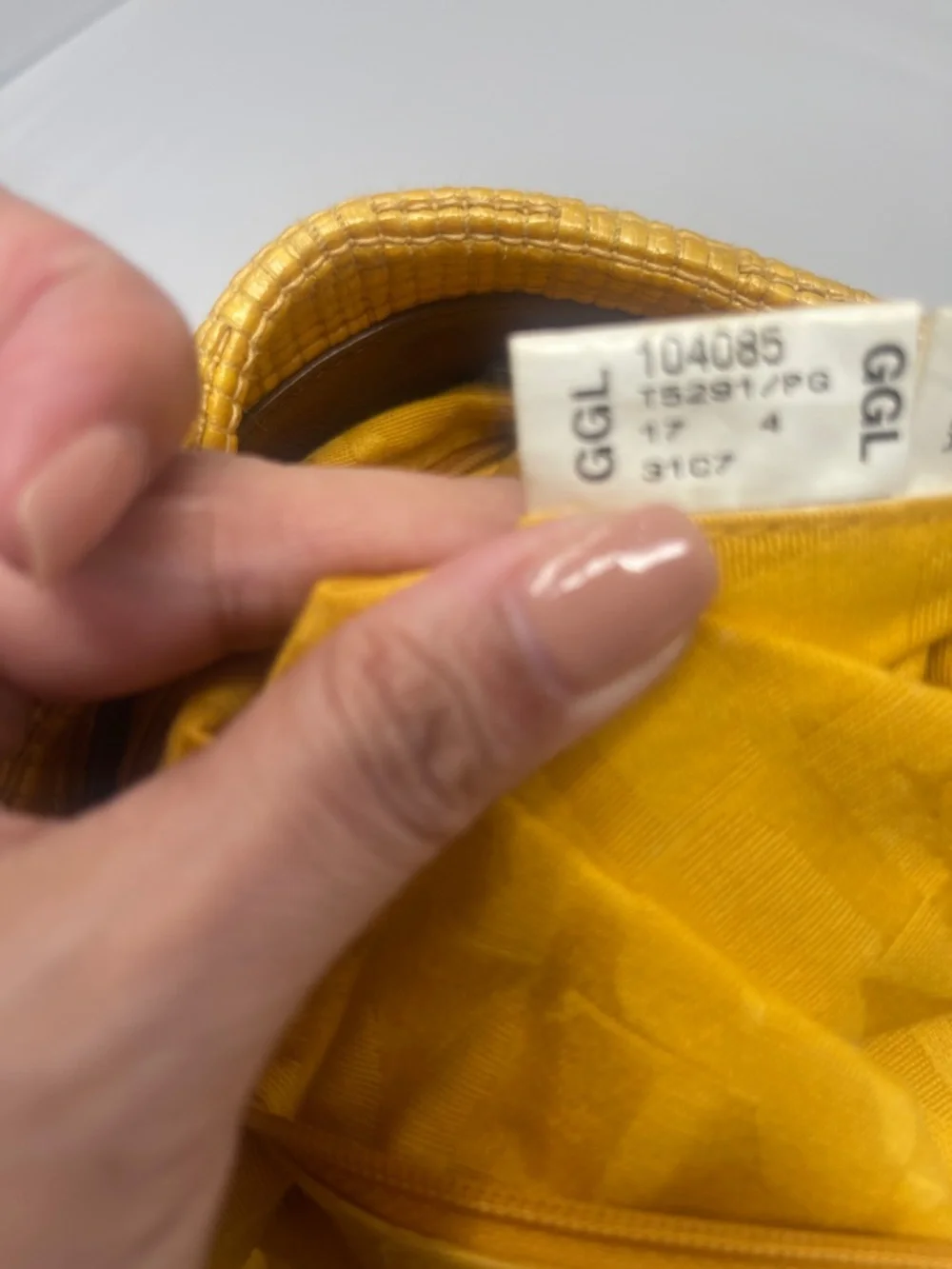 Furla Mustard yellow textured leather hobo bag